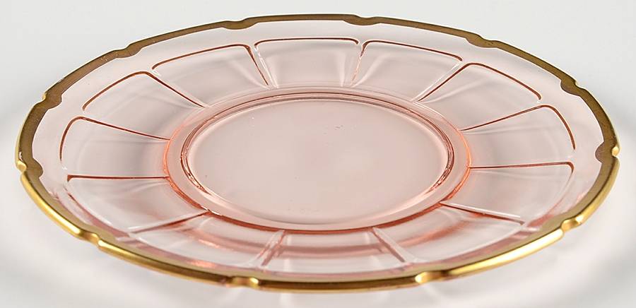 Victory Pink (Gold Trim) Salad Plate by Diamond Glass Company-1