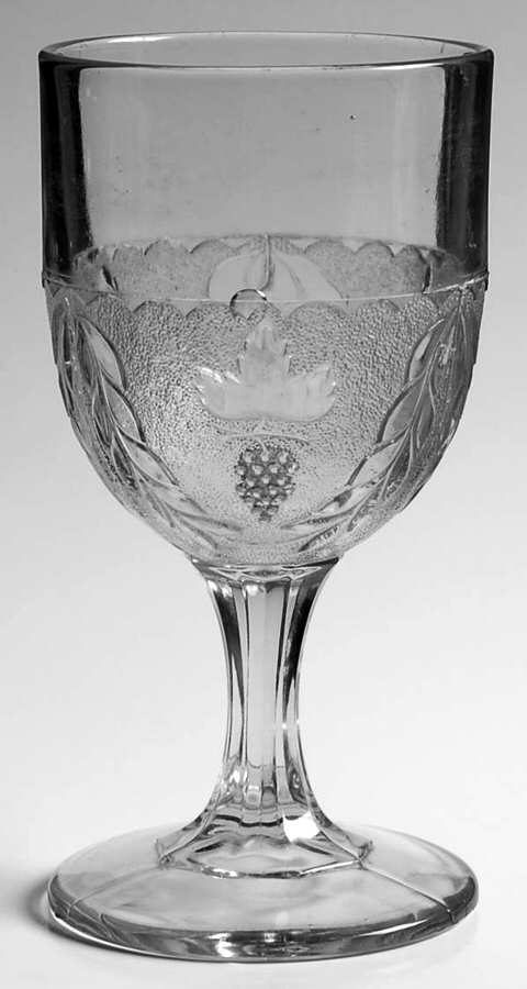 Stippled Grape & Festoon Water Goblet by Doyle Glass-1