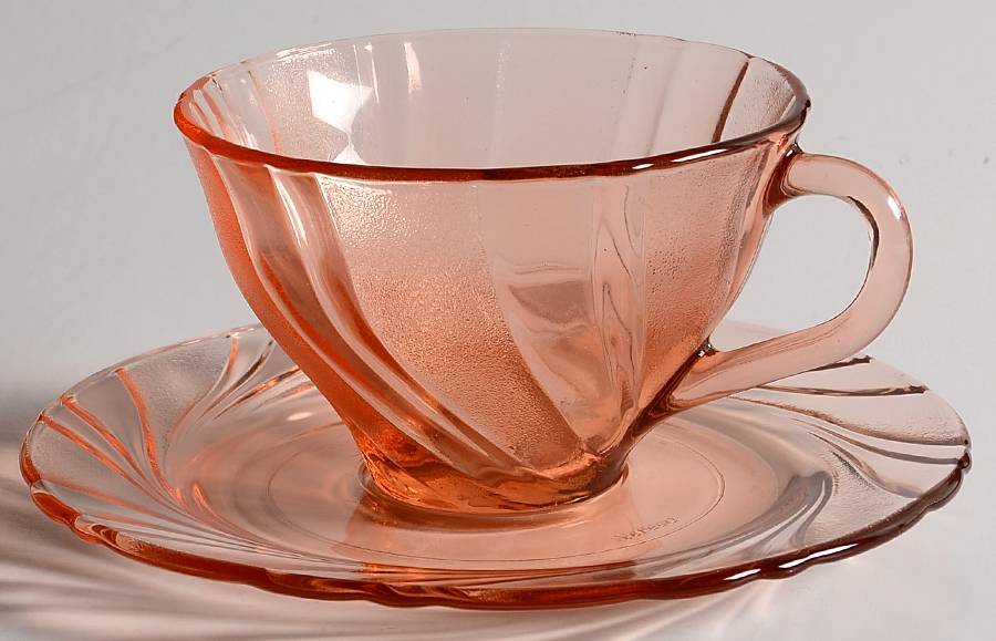 Rivage Pink Cup & Saucer Set by Duralex-1