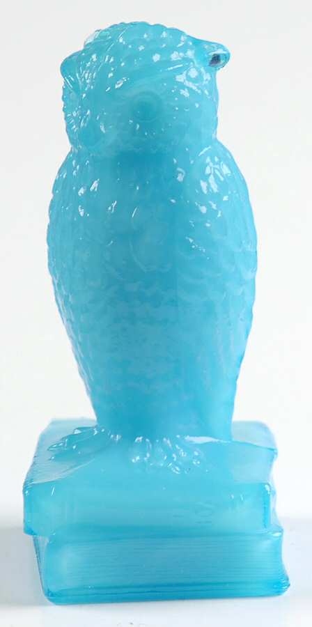 Animals & Figurines Owl on Books by Degenhart Glass Co-1