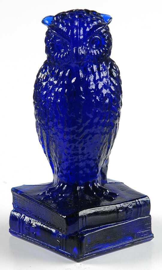 Animals & Figurines Owl on Books by Degenhart Glass Co-1