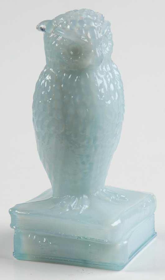 Animals & Figurines Owl on Books by Degenhart Glass Co-1