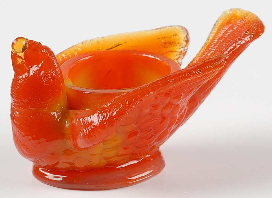 Animals & Figurines Bird Salt Dip by Degenhart Glass Co-1