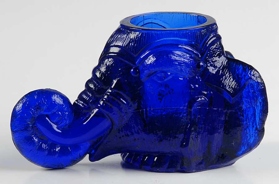 Animals & Figurines Elephant Head Toothpick Holder by Degenhart Glass Co-1