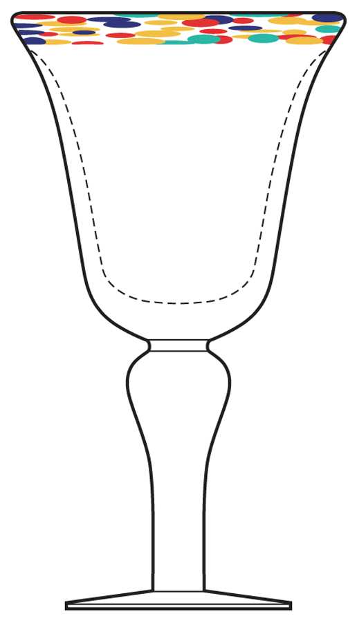 Multi Color Rim Water Goblet by Di Sciacca-1