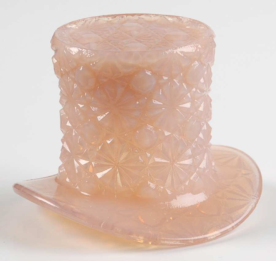 Daisy and Button Crown Tuscan (Opaque Pink) Top Hat Toothpick by Degenhart Glass Co-1
