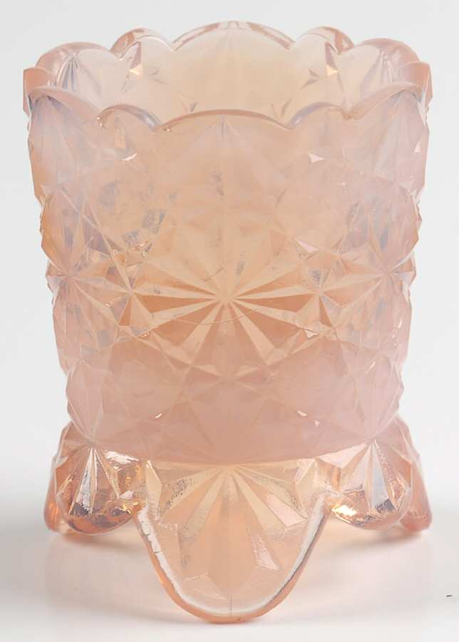 Daisy and Button Crown Tuscan (Opaque Pink) Toothpick Holder by Degenhart Glass Co-1