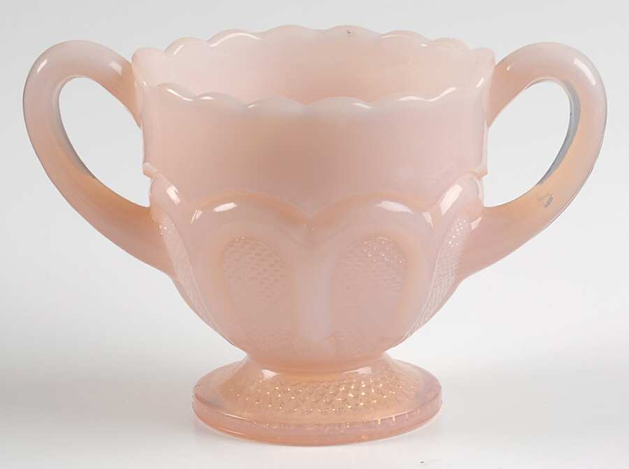Texas Crown Tuscan (Pink Opaque) Open Sugar by Degenhart Glass Co-1