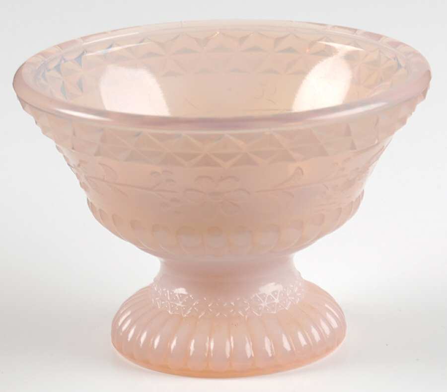 Forget Me Not Crown Tuscan (Opaque Pink) Single Light Candlestick by Degenhart Glass Co-1