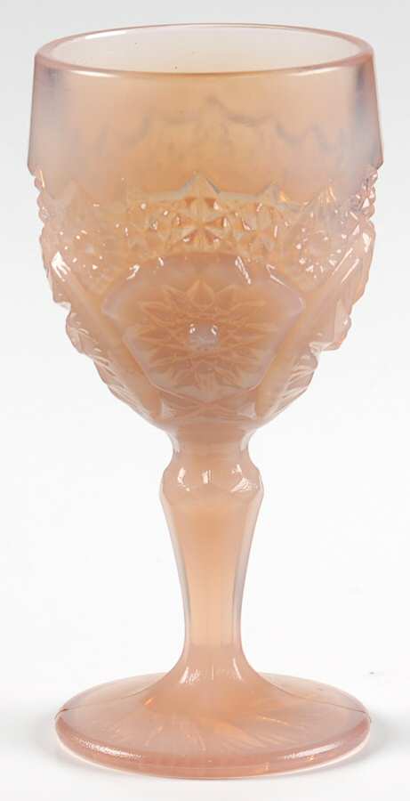 Buzz Saw Crown Tuscan (Opaque Pink) Wine Glass by Degenhart Glass Co-1