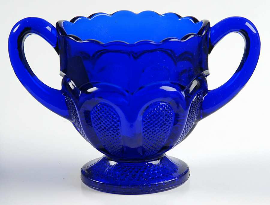 Texas Cobalt Open Sugar by Degenhart Glass Co-1