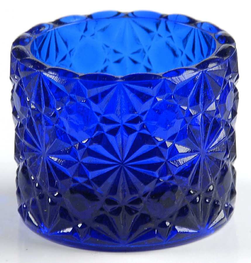 Daisy and Button Cobalt Blue Salt Dip by Degenhart Glass Co-1