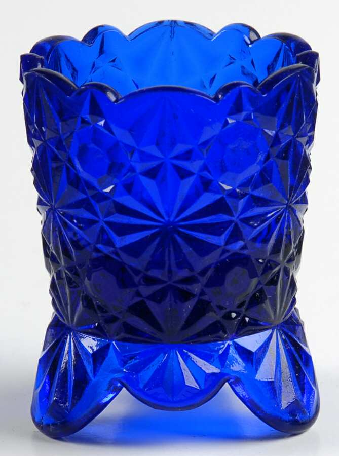 Daisy and Button Cobalt Blue Toothpick Holder by Degenhart Glass Co-1
