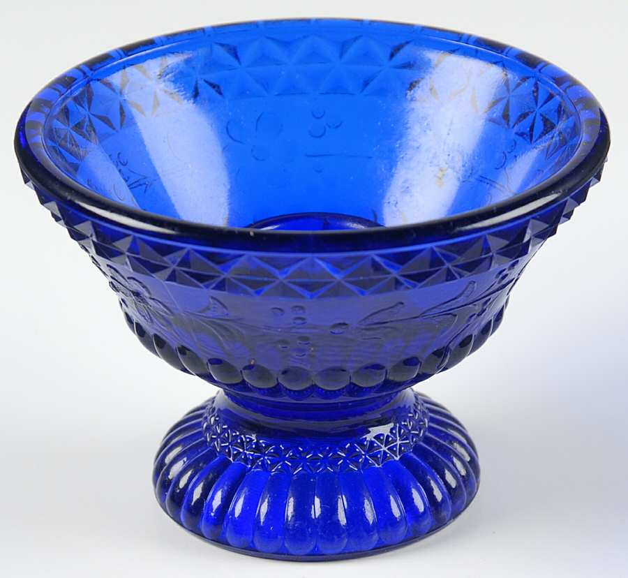 Forget Me Not Cobalt Blue Single Light Candlestick by Degenhart Glass Co-1