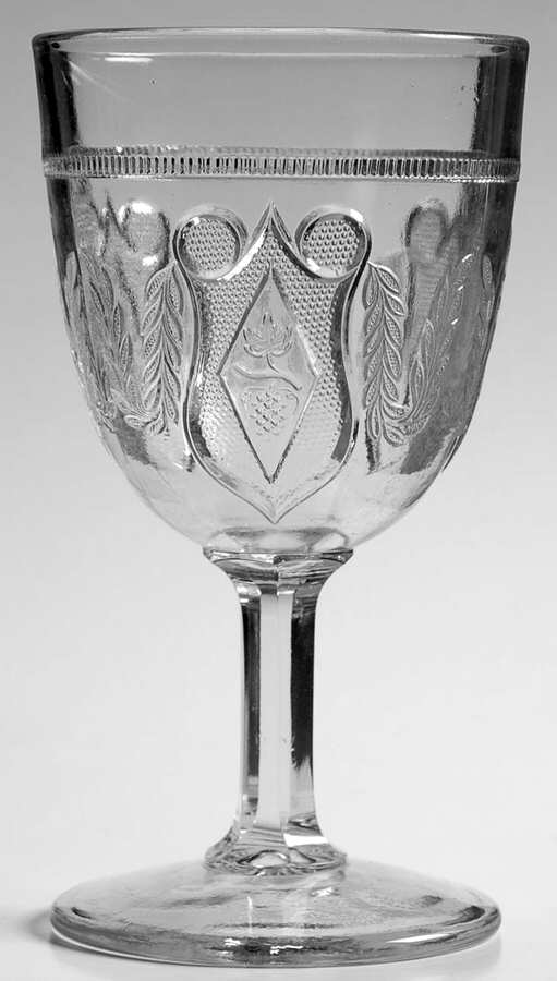 Grape and Festoon with Shield Water Goblet by Doyle Glass-1