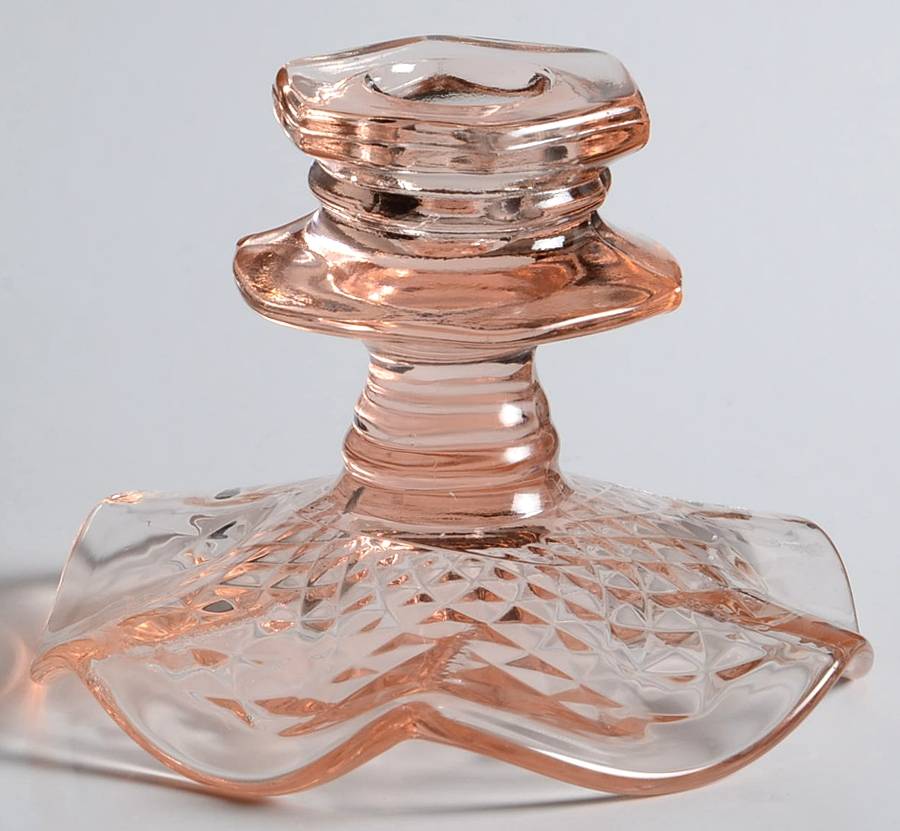 713 (Various Colors) 3" Single Light Candlestick by Diamond Glass Company-1