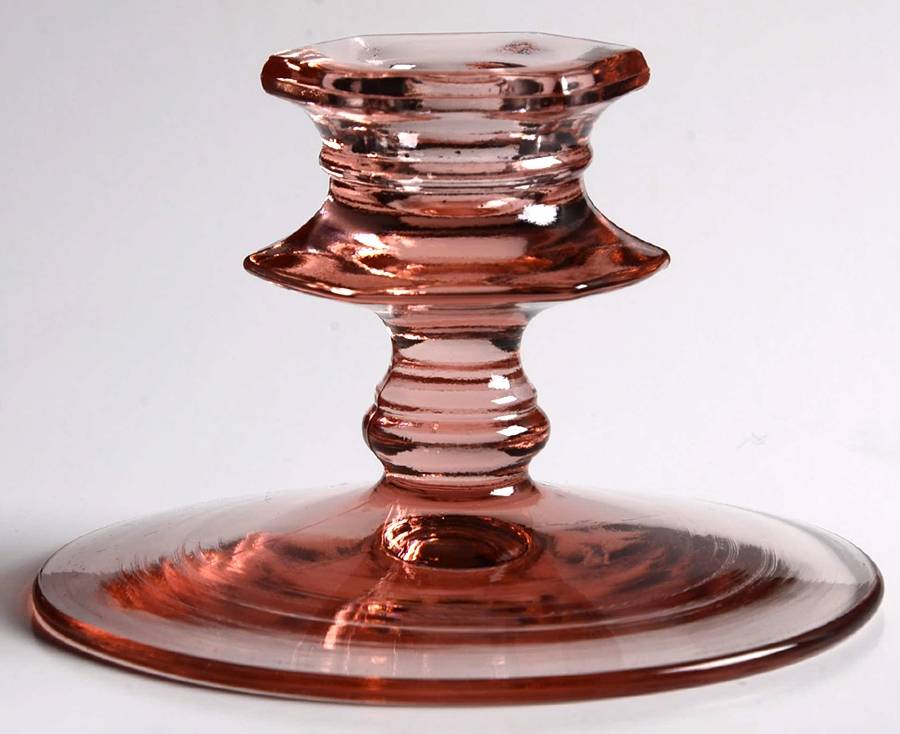 713 (Various Colors) 3" Single Light Candlestick by Diamond Glass Company-1