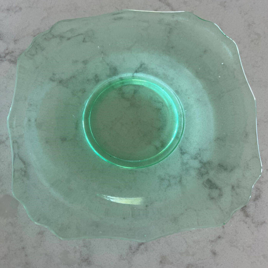 99 Green Saucer Only by Diamond Glass Company-1