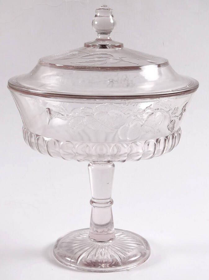 Many Fruits 11" Compote & Lid by Dalzell, Gilmore, Leigh-1