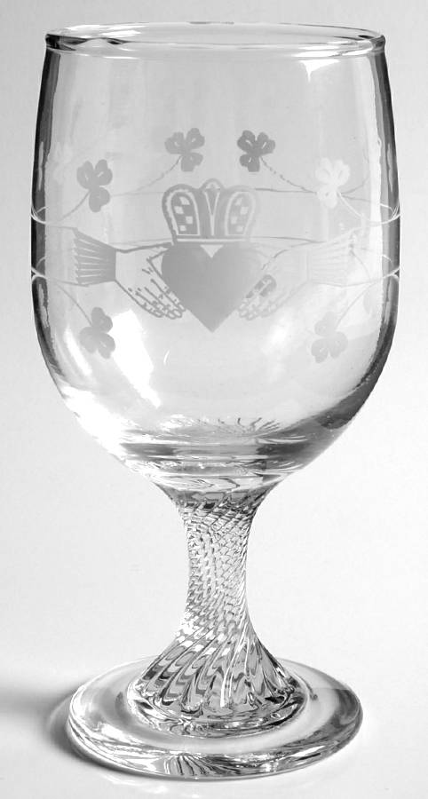 Claddagh (Tulip Shape Bowl) Water Goblet by Eamon Glass-1