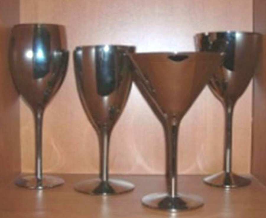 Mercury Full Platinum Water Goblet by Euro Ceramica Glass-1