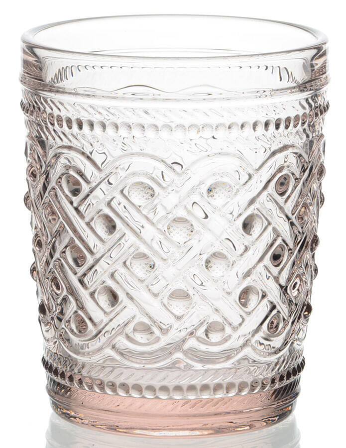 Bistro Ikat Pink Double Old Fashioned by Elle Decor Glassware-1