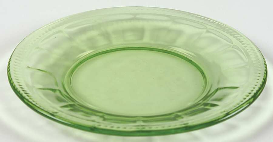 Colonial Fluted Green Bread & Butter Plate by Federal Glass -1