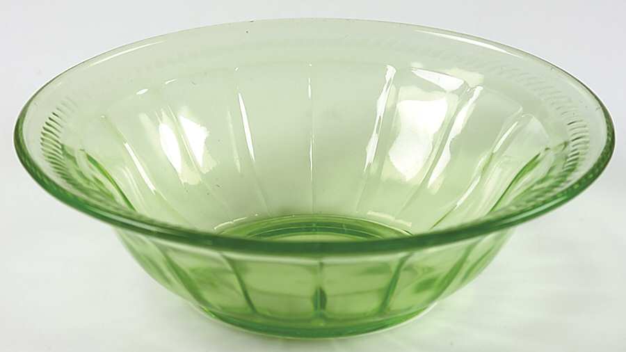 Colonial Fluted Green Cereal Bowl by Federal Glass -1