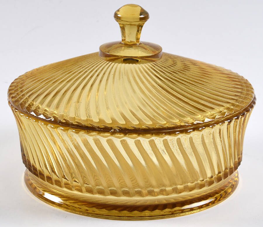 Diana Amber Candy Jar & Lid by Federal Glass -1