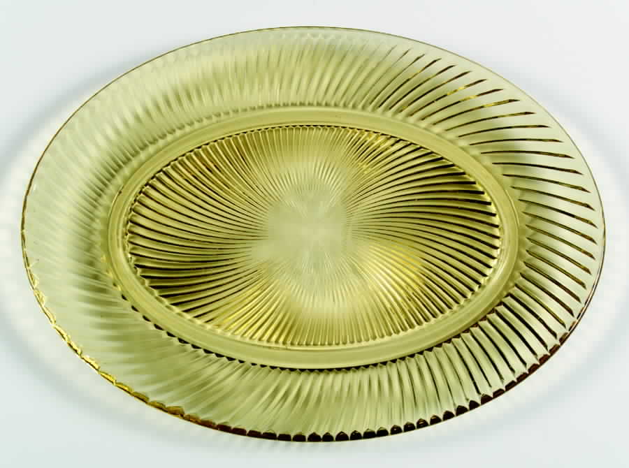 Diana Amber 11" Oval Platter by Federal Glass -1