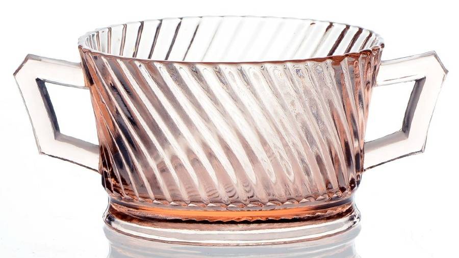 Diana Pink Open Sugar by Federal Glass -1