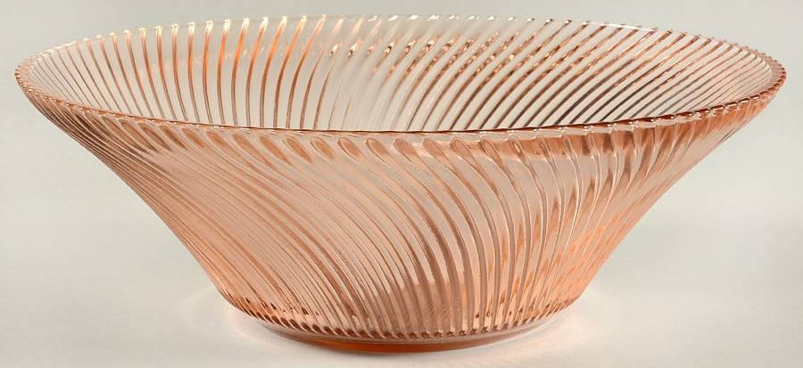 Diana Pink 11" Large Fruit Bowl by Federal Glass -1