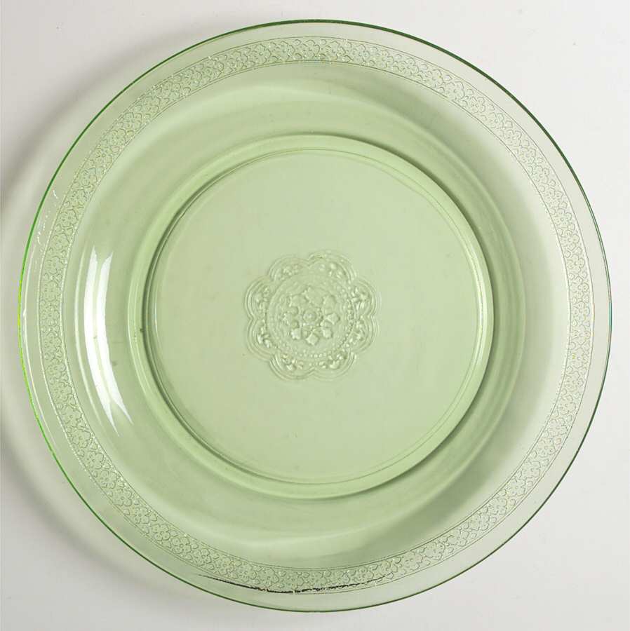 Georgian Green Dinner Plate by Federal Glass -1