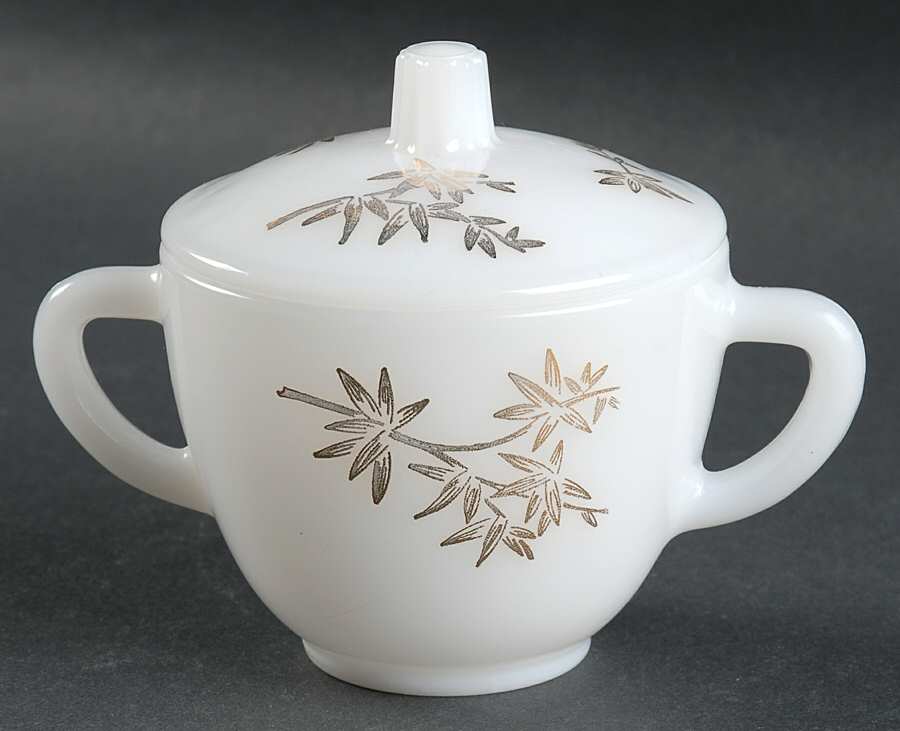 Golden Glory Sugar Bowl & Lid by Federal Glass -1
