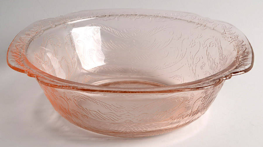 Madrid Pink 9" Large Fruit Bowl by Federal Glass -1