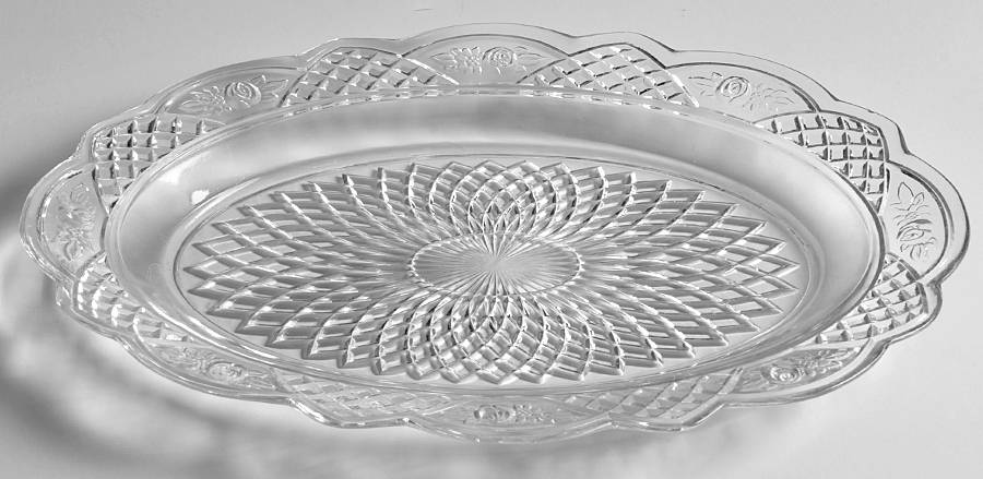 Mayfair Clear 12" Oval Platter by Federal Glass -1