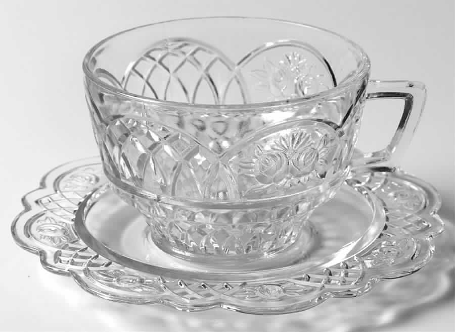 Mayfair Clear Cup & Saucer Set by Federal Glass -1