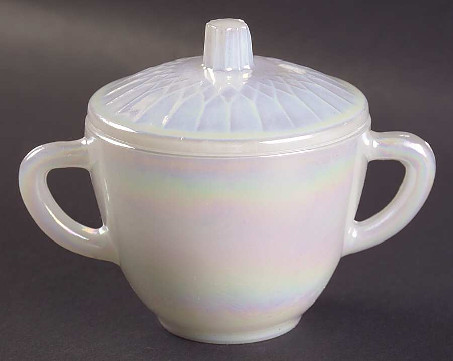 Moonglow (Iridescent) Sugar Bowl & Lid by Federal Glass -1