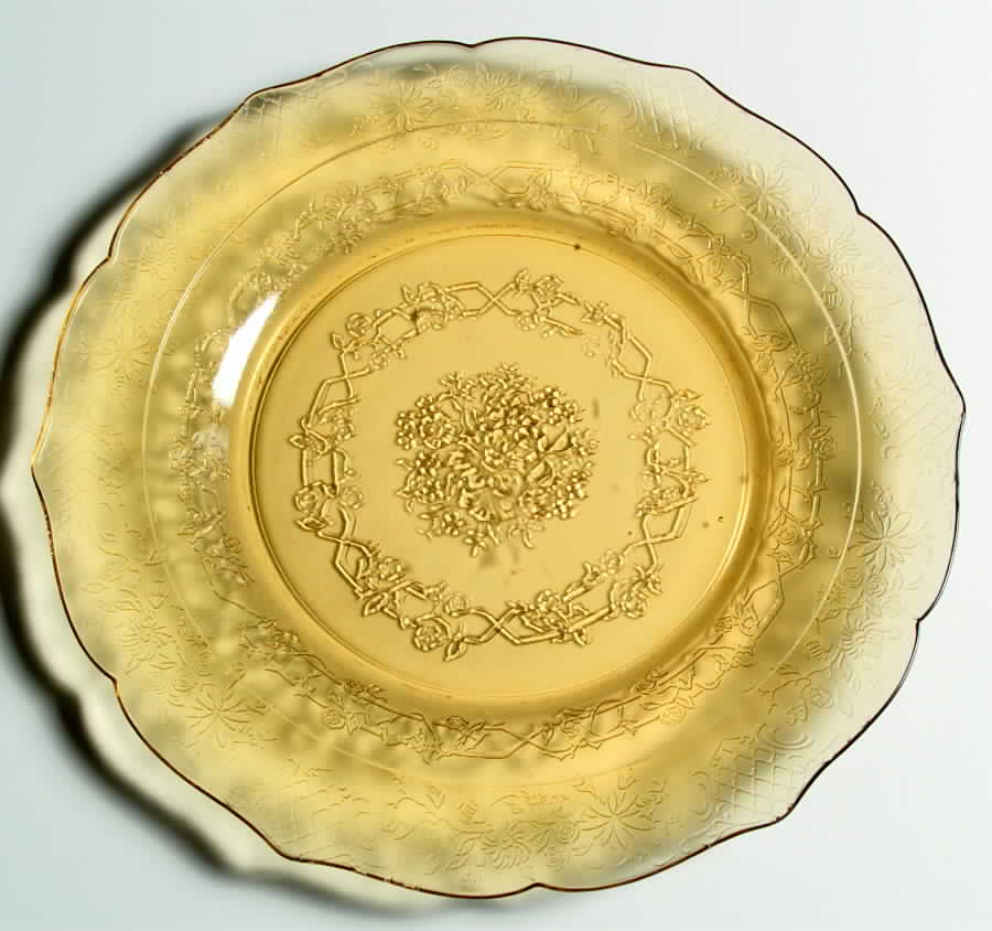 Normandie Amber Luncheon Plate by Federal Glass -1
