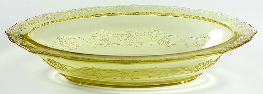 Normandie Amber Oval Vegetable Bowl by Federal Glass -1