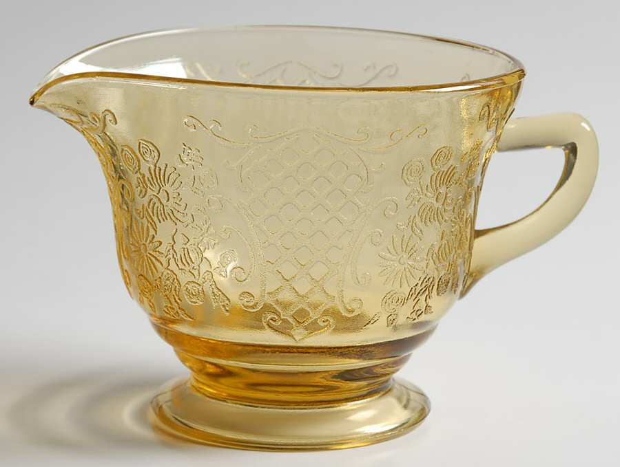Normandie Amber Footed Creamer by Federal Glass -1