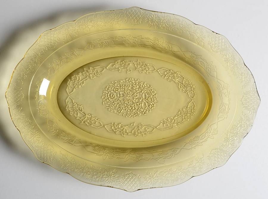 Normandie Amber 11" Oval Platter by Federal Glass -1