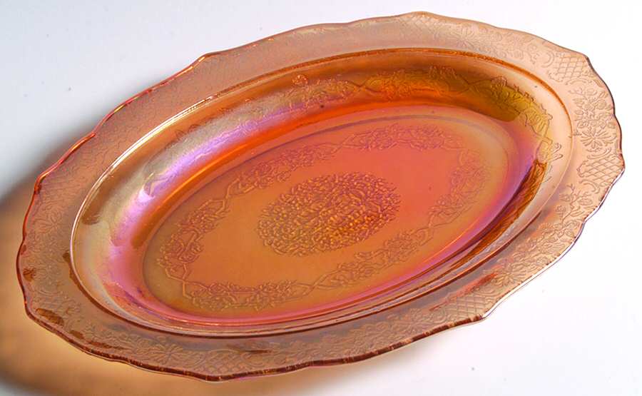 Normandie (Iridescent) 11" Oval Platter by Federal Glass -1