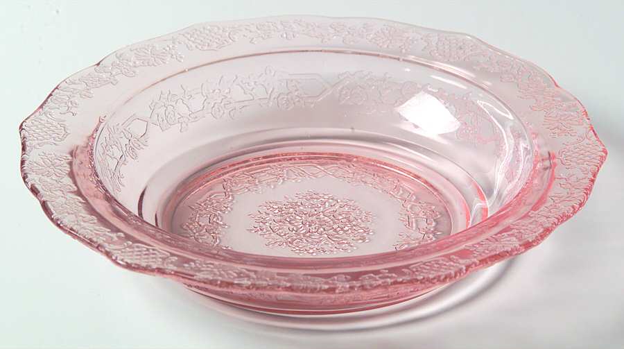 Normandie Pink 6" Cereal Bowl by Federal Glass -1