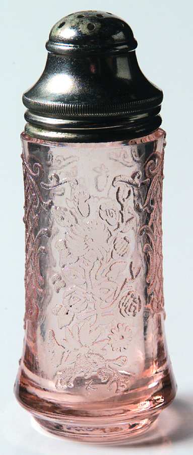 Normandie Pink Shaker with Metal Lid by Federal Glass -1