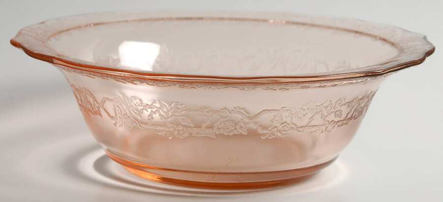 Normandie Pink 8" Large Fruit Bowl by Federal Glass -1