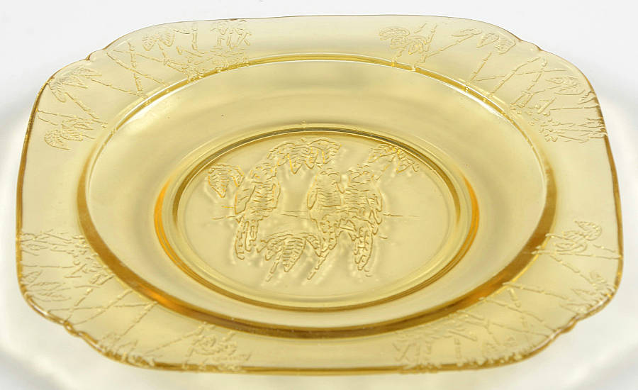 Parrot Amber Bread & Butter Plate by Federal Glass -1