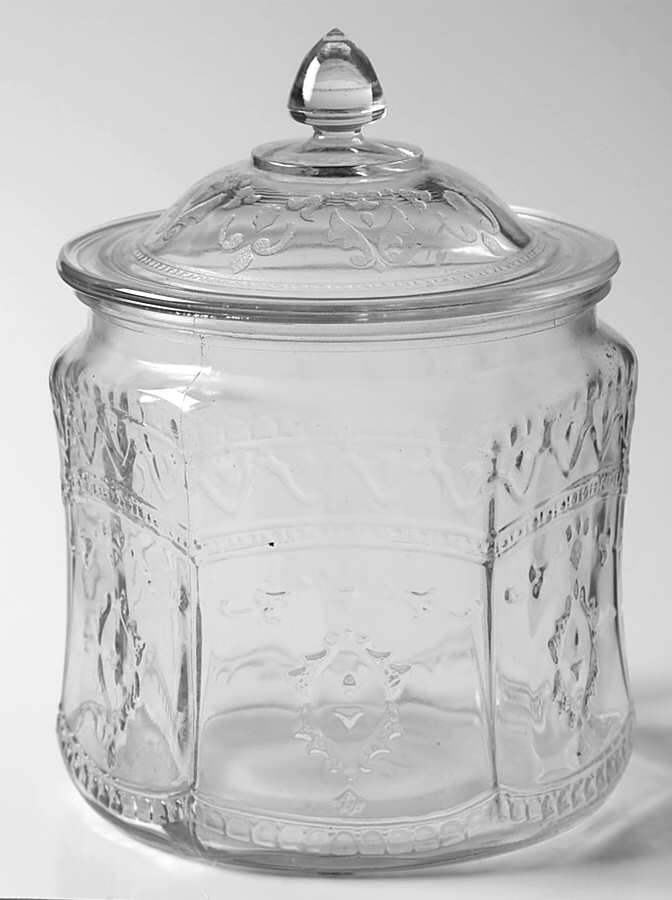 Patrician Clear Cookie Jar & Lid by Federal Glass -1