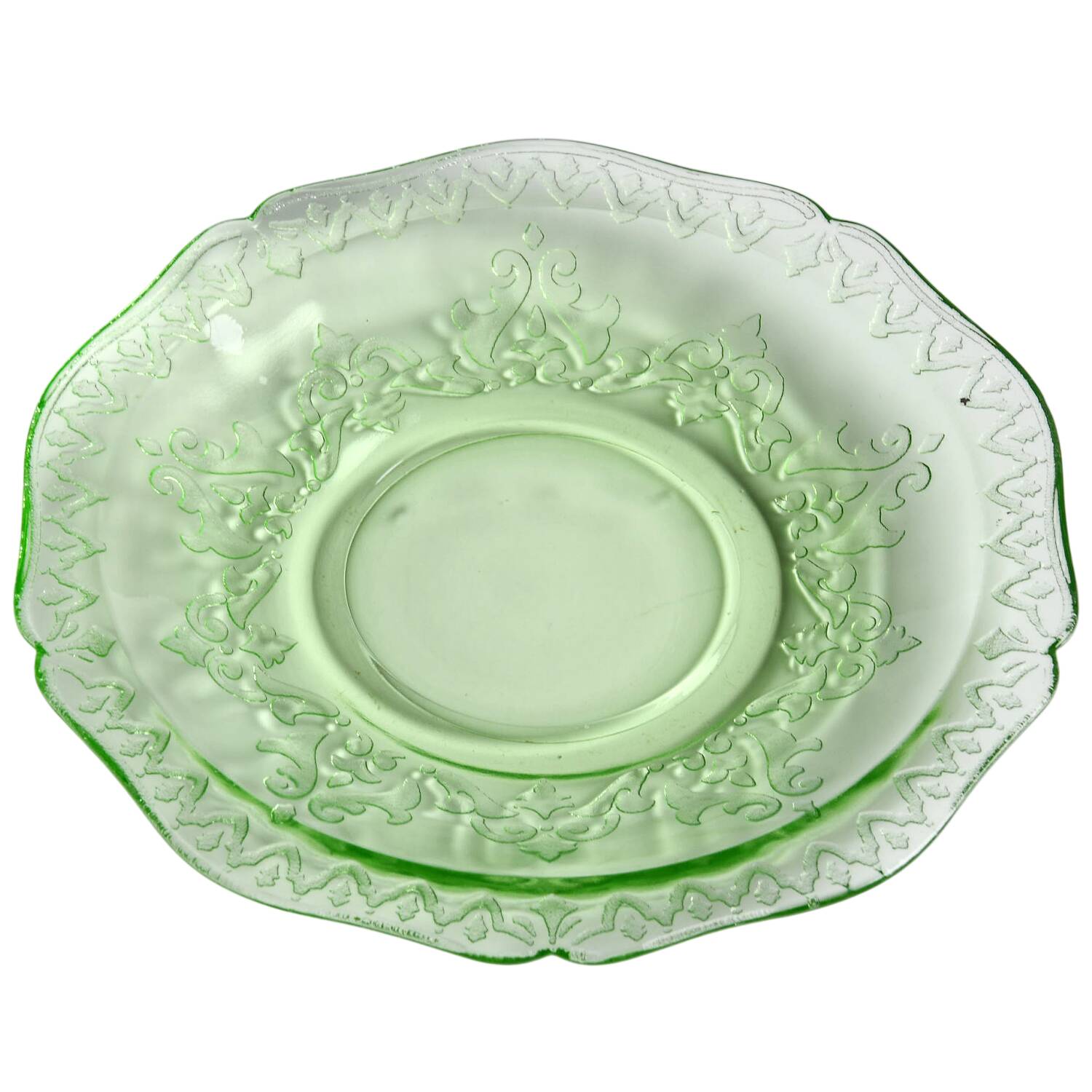 Patrician Green Saucer Only by Federal Glass -1