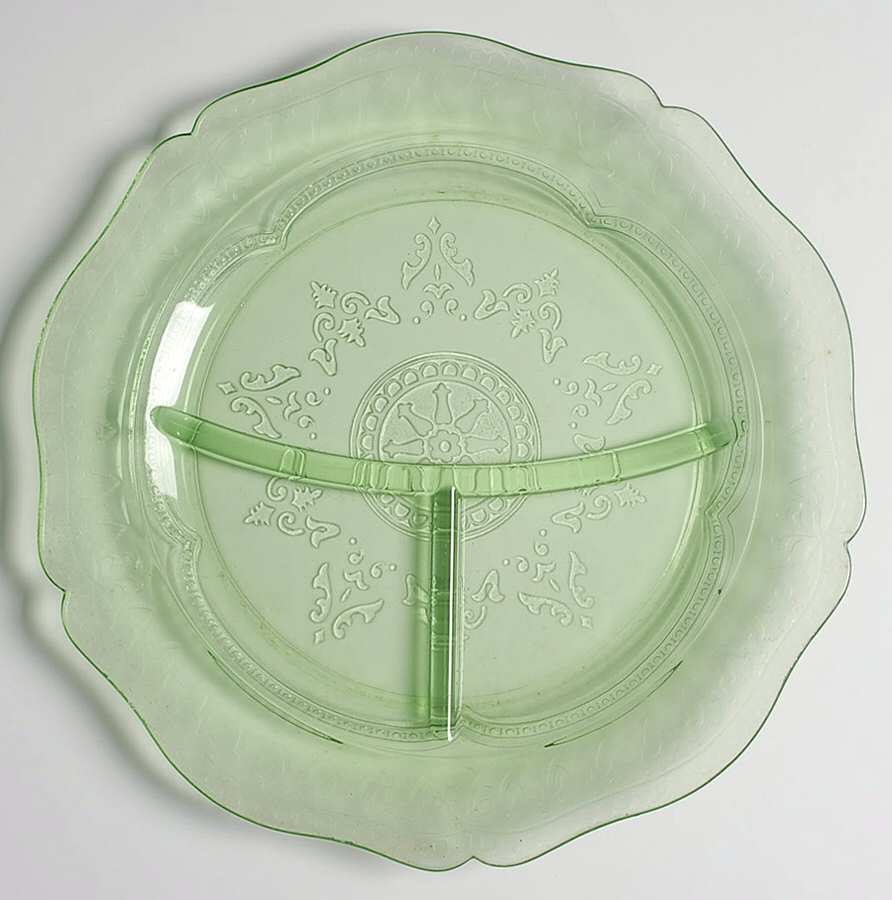 Patrician Green Grill Plate by Federal Glass -1